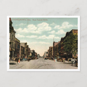 Youngstown OH, Väster Federal Street, 1910 Vykort
