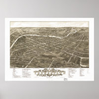 Youngstown Ohio 1882 Antique Panoramic Karta