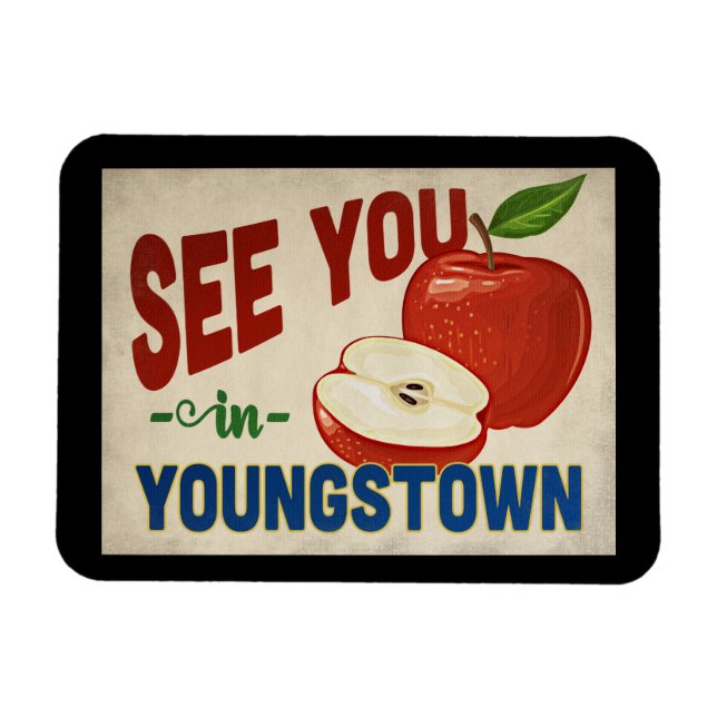 Youngstown Ohio Apple - Vintage resor Magnet (Horisontell)