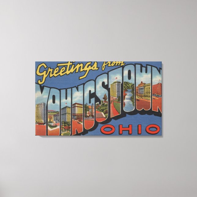 Youngstown, Ohio - Large Brev Scenes Canvastryck (Framsida)