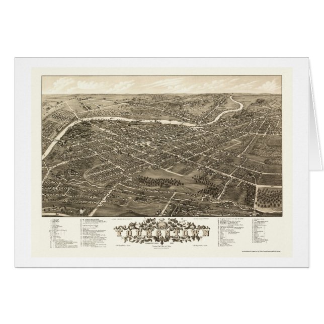 Youngstown panorama- karta för OH - 1882 Hälsningskort (Framsidan Horizontal)