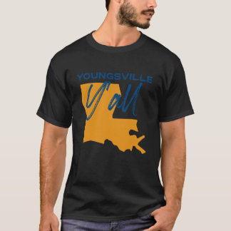 Youngsville Louisiana Y'all LA Pride Stat Karta Kl T Shirt