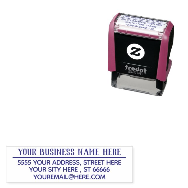 Your Address Name Email Business Stamp Example Självfärgande Stämpel (In Situ)