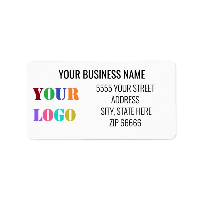 Your Branded Logo Name Address Labels Template Adressetikett (Framsidan)