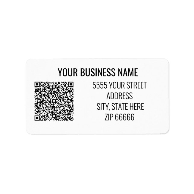 Your Branded QR Code Name Address Labels Template Adressetikett (Framsidan)