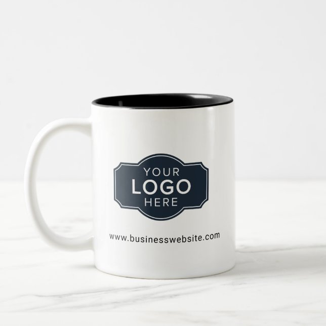 Your Business Logo and Website Custom Två-Tonad Mugg (Vänster)