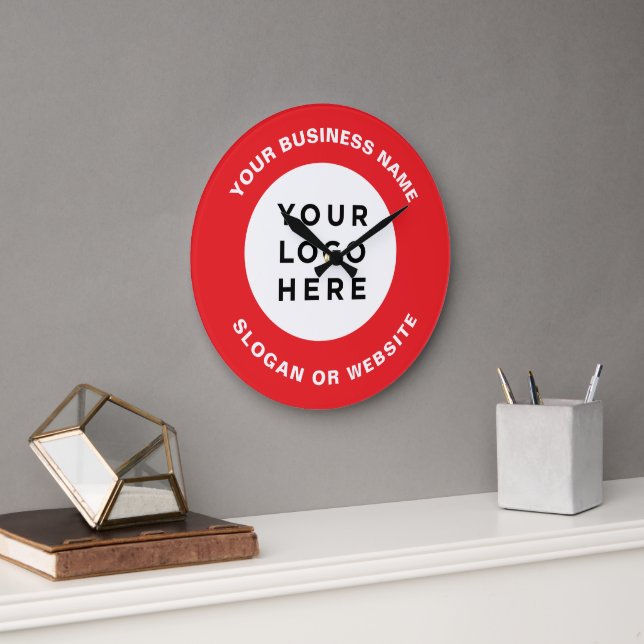 Your Business Logo Simple and Professional Red Stor Klocka (Kontor)