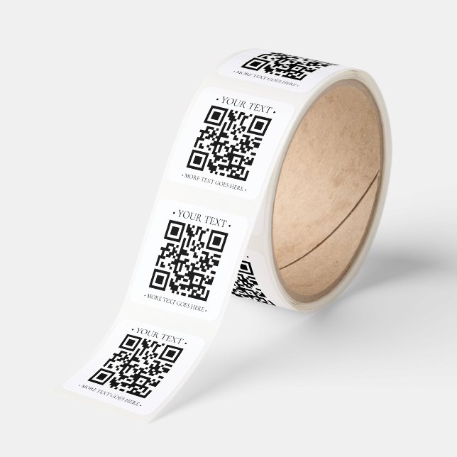 Your Business QR Code Fyrkantigt Klistermärke (Rulle)