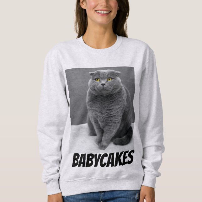 YOUR CAT PHOTO CUSTOM T-SHIRT SWEATSHIRT (Framsida)