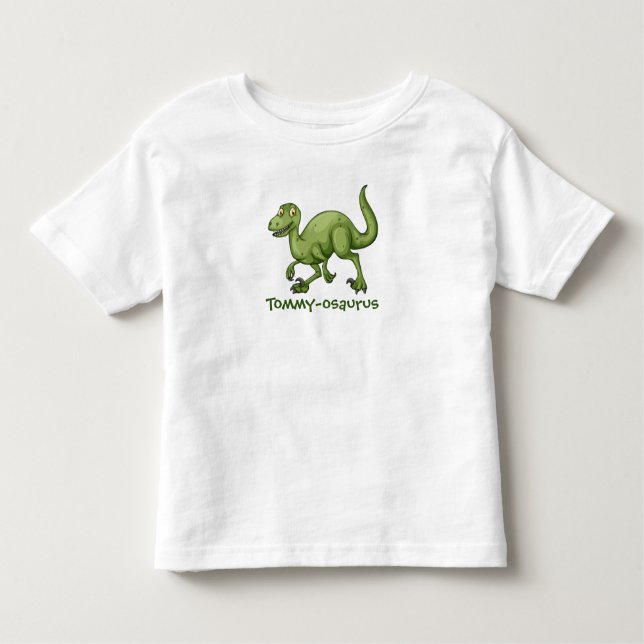 Your Child's Name Dinosaur Design T Shirt (Framsida)