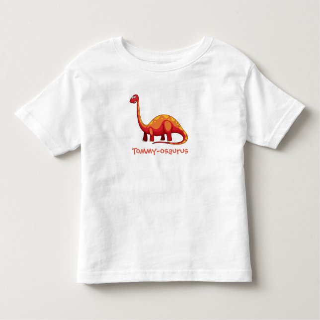 Your Child's Name Dinosaur Design Toddler T-shirt (Framsida)
