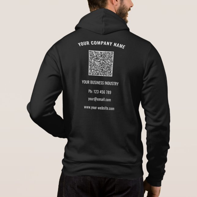 Your Company Logo Custom Text and QR Code Hoodie T Shirt (Baksida)