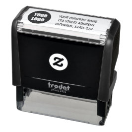 Your Company Logo Name Address Self-inking Stamp  Självfärgande Stämpel