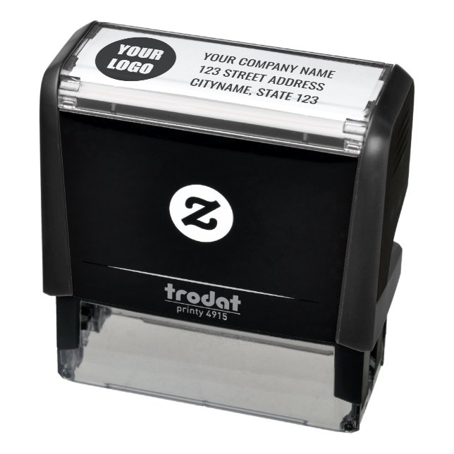 Your Company Logo Name Address Self-inking Stamp  Självfärgande Stämpel (Produkt)