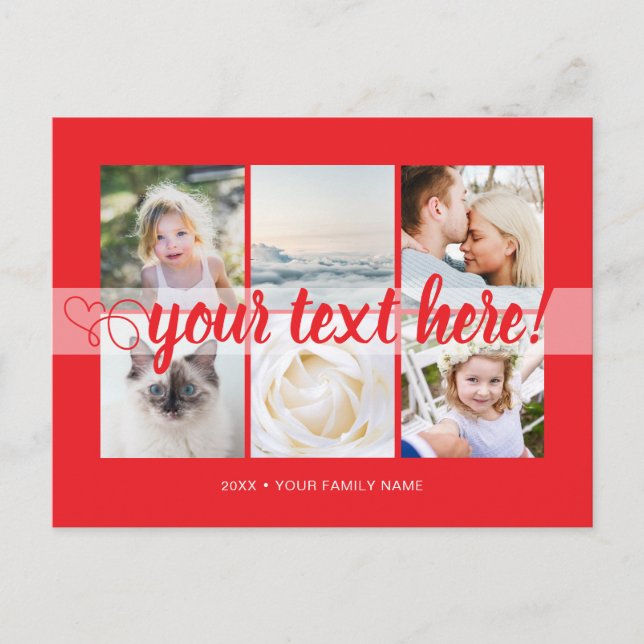 Your custom text 6 photos collage universal vykort (Framsida)