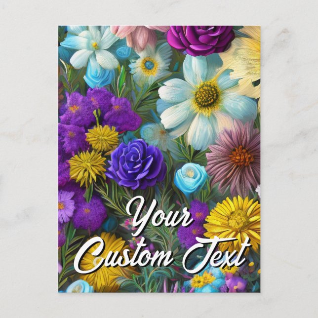 Your Custom Text Mixed Flowers 31 Template Helg Vykort (Framsida)