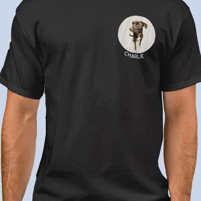 Your Dog Photo Personalized Custom Name Crest T Shirt (Personalized dog or pet photo with custom name or text t-shirt)