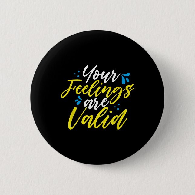 Your Feelings Are Valid - Mental Health Awareness  Knapp (Framsida)