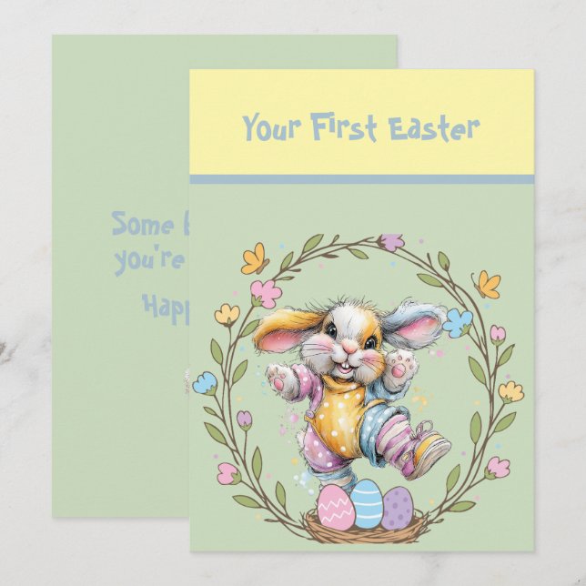 Your First Easter Flat Note Card Anteckningskort (Fram/baksida)
