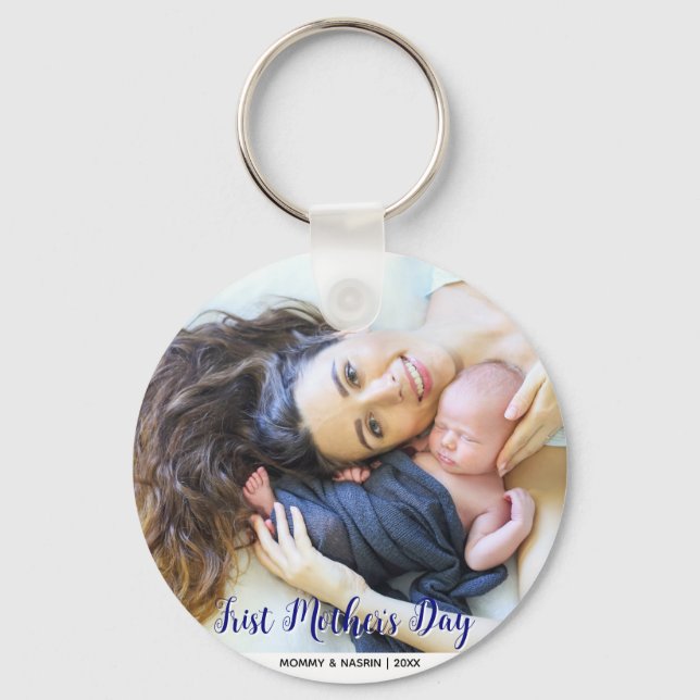 Your First Mother's Day personalised photo  Nyckelring (Framsida)