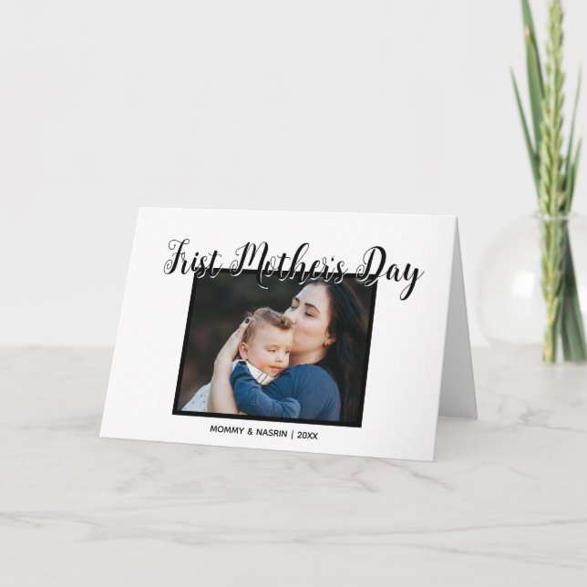 Your First Mother's Day personalised photo &Quote  Kort (Framsida)