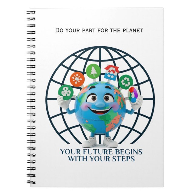 Your Future Your Steps Earth Day Sustainability Anteckningsbok (Framsidan)