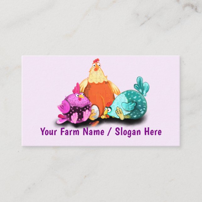 Your Happy Chicken Funny Business Cards Example Visitkort (Framsida)