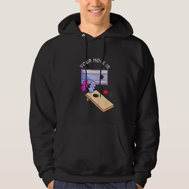 Your Hole Is My Goal Cornhole Team Bean Bag Hoodie (Framsida)