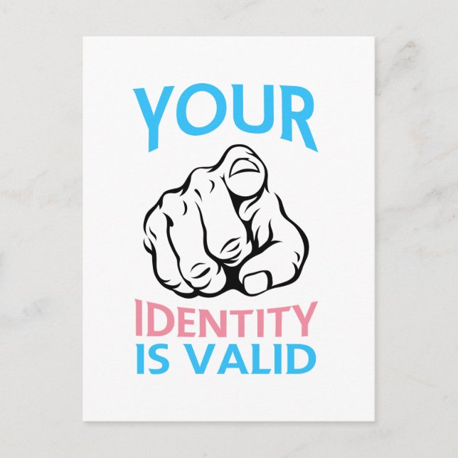 Your Identity is valid -Transgender Pride Vykort (Framsida)