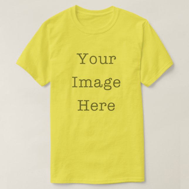 Your Image Here Customizable Personalized Yellow T Shirt (Design framsida)
