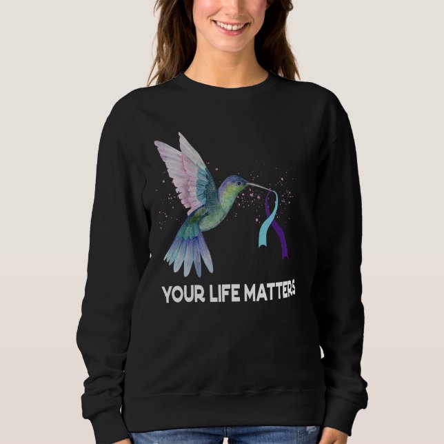 Your Life Matters Ribbon N Suicide Awareness Menta T Shirt (Framsida)