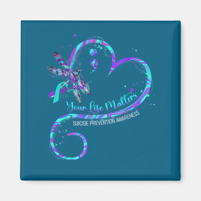 Your Life S Suicide Prevention Awareness Dragonfly Magnet (Framsidan)