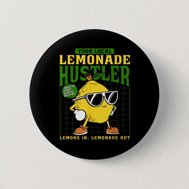 Your Local Lemonade Hustler Funny Lemon Stand Boss Knapp (Framsida)