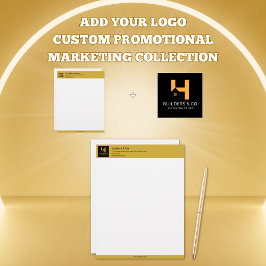 Your Logo Custom Business Gold Brevhuvud