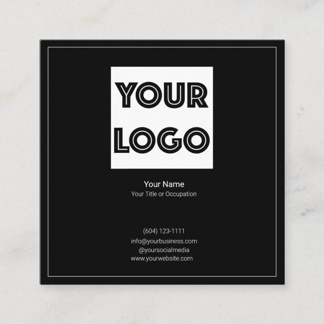 Your Logo Custom QR Code Marketing Fyrkantigt Visitkort (Framsida)