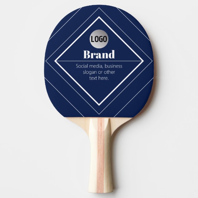 Your Logo & Customizable Modern Design | Navy Blue Pingisracket (Framsidan)