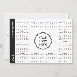 Your Logo Here 2026 white Magnetic Calendar Julkort