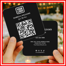 Your Logo Here Simple Modern Black Website QR Code
