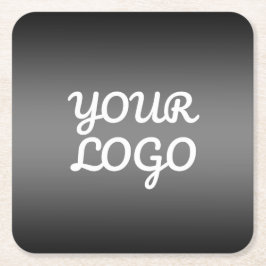 Your Logo & Modern Simple Ombre | Dark Gray Underlägg Papper Kvadrat