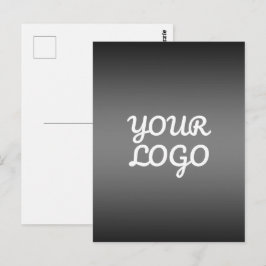 Your Logo & Modern Simple Ombre | Dark Gray Vykort