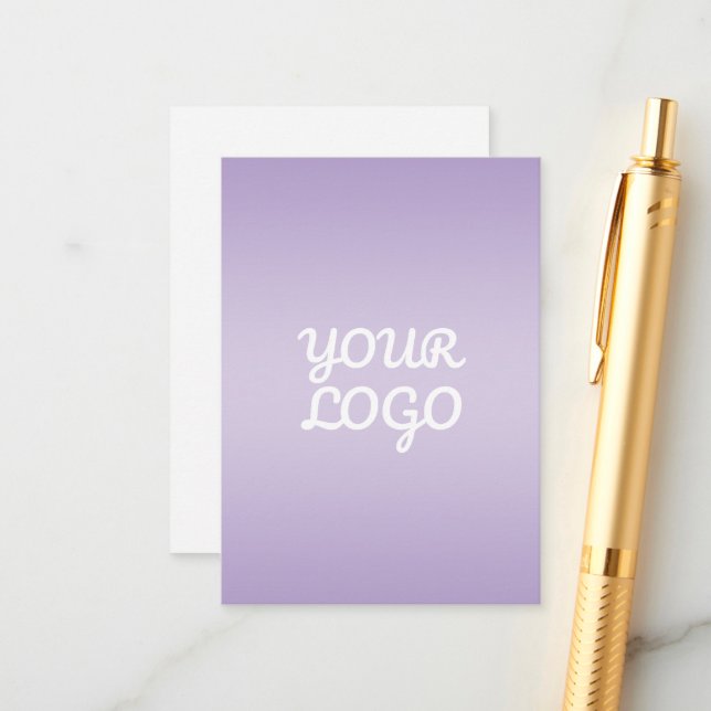Your Logo & Modern Simple Ombre | Lavender Tilläggskort (Fram/Back In Situ)