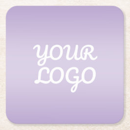 Your Logo & Modern Simple Ombre | Lavender Underlägg Papper Kvadrat