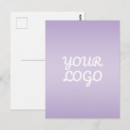 Your Logo & Modern Simple Ombre | Lavender Vykort