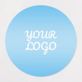Your Logo & Modern Simple Ombre | Light Blue Klistermärke