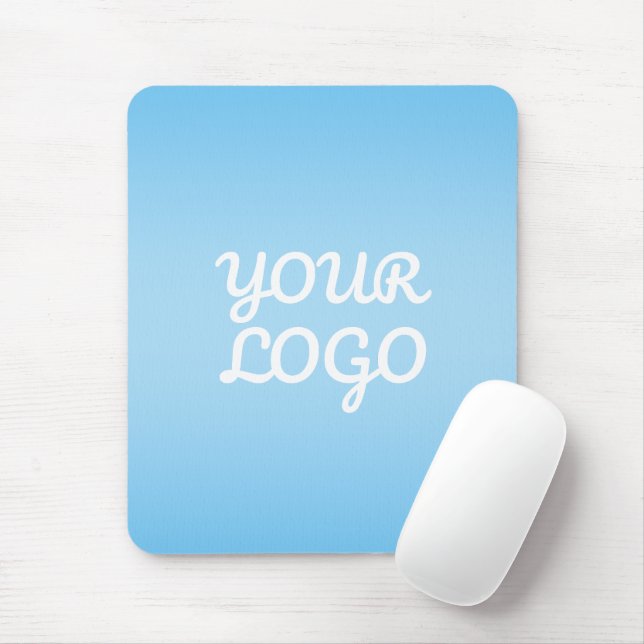Your Logo & Modern Simple Ombre | Light Blue Musmatta (Med mus)