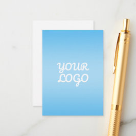 Your Logo & Modern Simple Ombre | Light Blue Tilläggskort