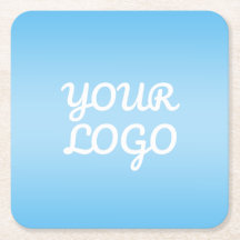 Your Logo & Modern Simple Ombre | Light Blue