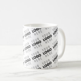 Your Logo Simple Repeating Diagonal Pattern Kaffemugg