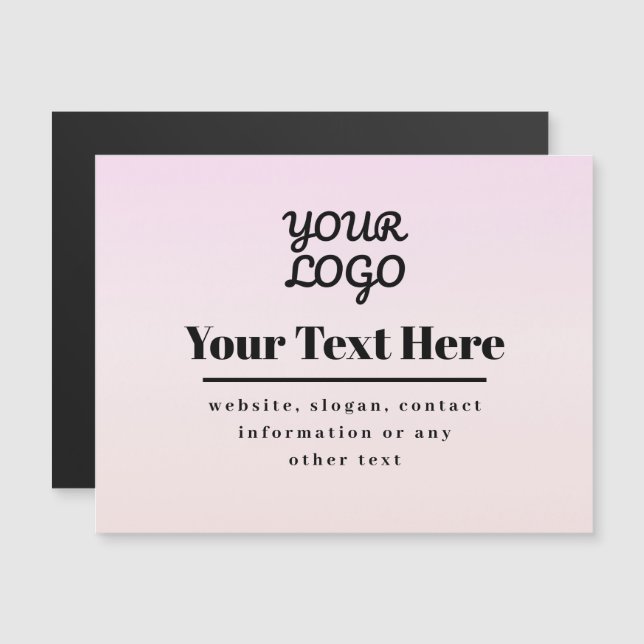 Your Logo & Text | Pink & Peach Ombre (Fram/baksida)