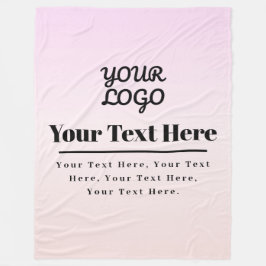 Your Logo & Text | Pink & Peach Ombre Fleecefilt